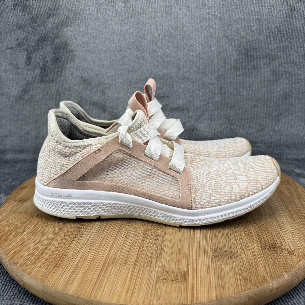 Adidas Edge Lux Bounce Running Shoes Womens Size 6.5 Pink White Mesh Athletic